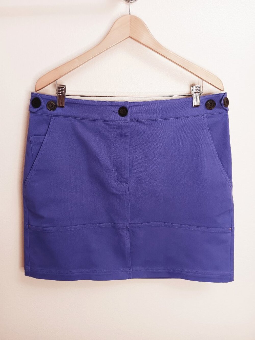 Wildfang Women's Purple Cotton Essential Work Skirt Size L